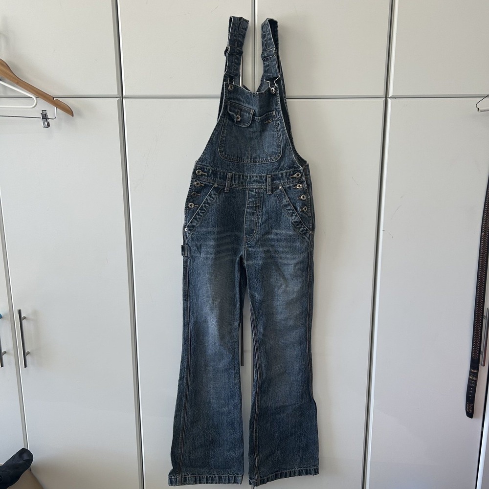 Silver Jeans Co Denim Overalls Medium Wash Wide Leg Carpenter L7709 XMVU 5/33